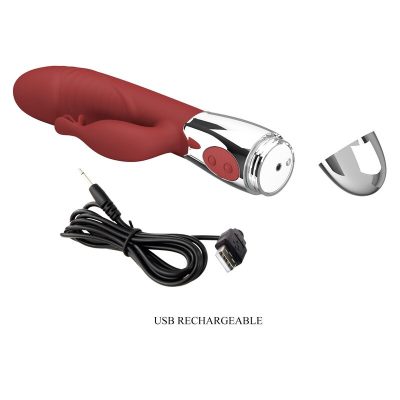 Pretty love - vibrador coelho de jacarandá 30 funções recarregável via usb vermelho - image 9