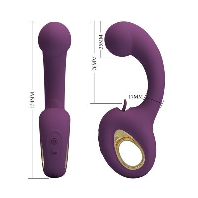 Pretty love - brynnlee vibrador recarregável com estimulador oral, 10 vibrações e 5 funções de lambida, roxo - image 9