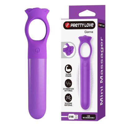 PRETTY LOVE - MINI VIBRADOR MASSAGEADOR RECARREGÁVEL GIANA ROXO