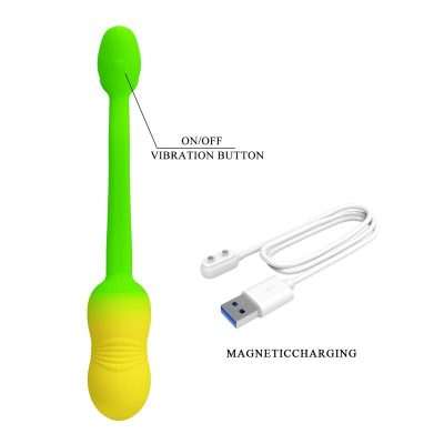 Pretty love - ovo vibratório com controle por aplicativo pulsen, 12 funções, recarregável via usb, verde-amarelo - image 9