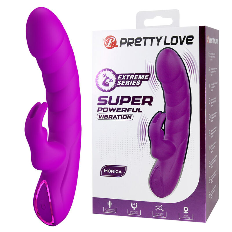 PRETTY LOVE - MONICA VIBRADOR RECARREGÁVEL COM DUPLA ESTIMULAÇÃO PARA PONTO G E CLITÓRIS ROXO 1 Pretty love - monica vibrador recarregável com dupla estimulação para ponto g e clitóris roxo