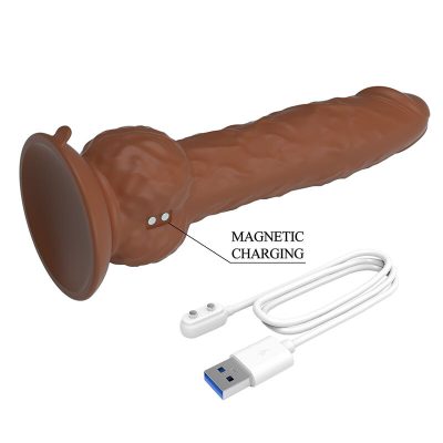 Pretty love - eren, dildo vibratório com empurração, 20,5 cm ø 4,5 cm, marrom - image 8