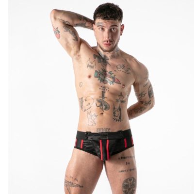 LOCKER GEAR - CUECA SUSTENIDO COM ACESSO MILITAR COMPLETO VERMELHA L