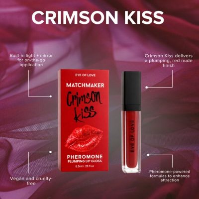 Eye of love - matchmaker crimson kiss brilho labial vermelho com efeito volumizador e feromônios 8,5 ml - image 9