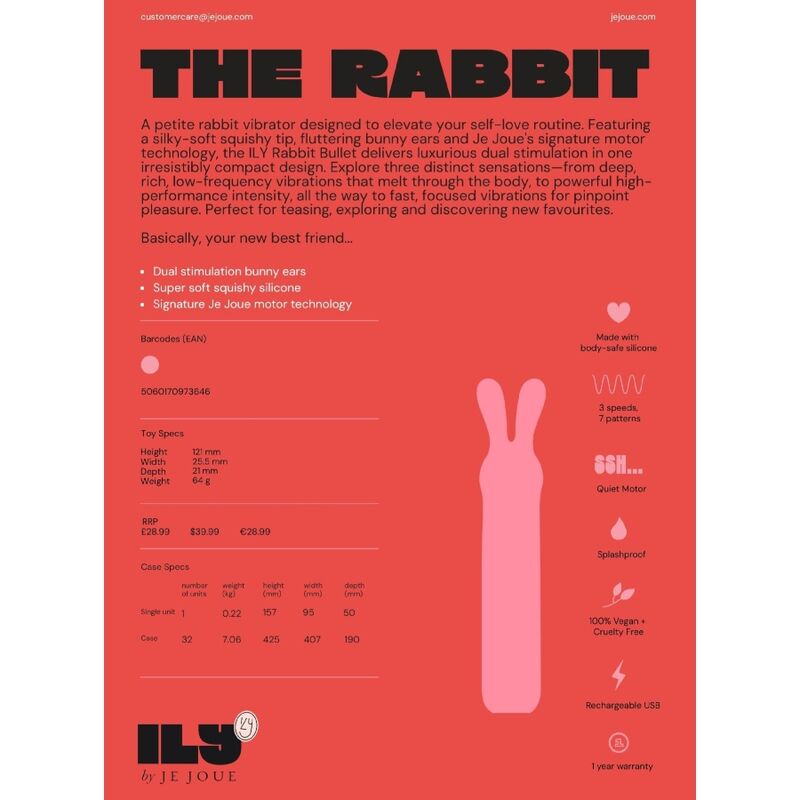 JE JOUE - VIBRADOR ÍNTIMO RECARREGÁVEL ILY RABBIT BULLET 11 Je joue - vibrador íntimo recarregável ily rabbit bullet - image 11