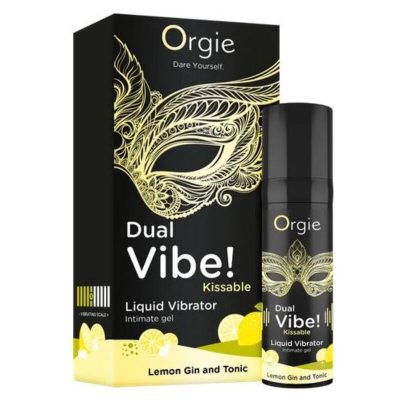 Alternative view of ORGIE - DUAL VIBE! VIBRADOR LÍQUIDO BEIJÁVEL COM SABOR DE LIMÃO, GIN TÔNICA 15 ML