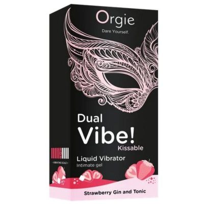 Alternative view of ORGIE - DUAL VIBE! VIBRADOR LÍQUIDO BEIJÁVEL COM SABOR DE MORANGO, GIN TÔNICA, 15 ML