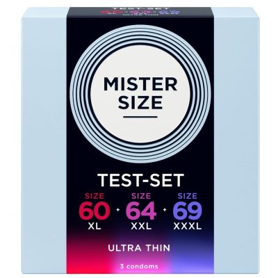 MISTER SIZE - PACOTE DE AMOSTRA DE PRESERVATIVOS TAMANHO 60-64-69 MM (3 UNIDADES)