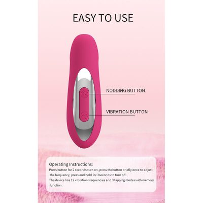 Pretty love - duden vibrador de silicone recarregável com 12 modos de vibração e 3 modos de balanço, rosa. - image 10