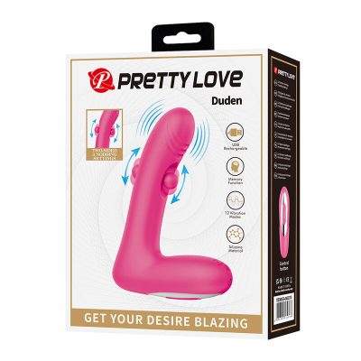 Pretty love - duden vibrador de silicone recarregável com 12 modos de vibração e 3 modos de balanço, rosa. - image 18