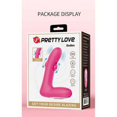 Pretty love - duden vibrador de silicone recarregável com 12 modos de vibração e 3 modos de balanço, rosa. - image 17