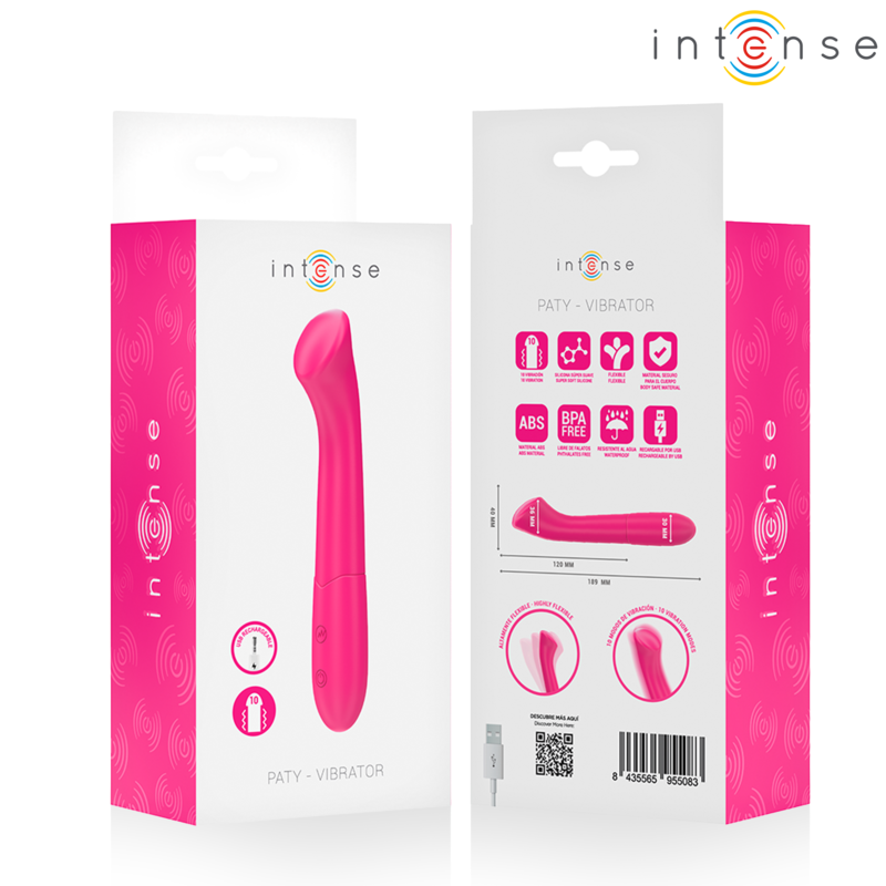 INTENSE - VIBRADOR PATY 19 CM FLEXÍVEL 10 VIBRAÇÕES MODELO 2 ROSA 1 Intense - vibrador paty 19 cm flexível 10 vibrações modelo 2 rosa