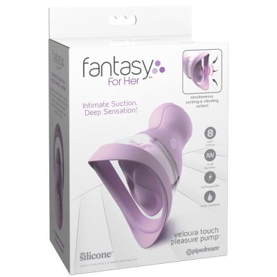 Fantasy for her - veloura touch pleasure pump bomba íntima com sucção e vibração roxa - image 6