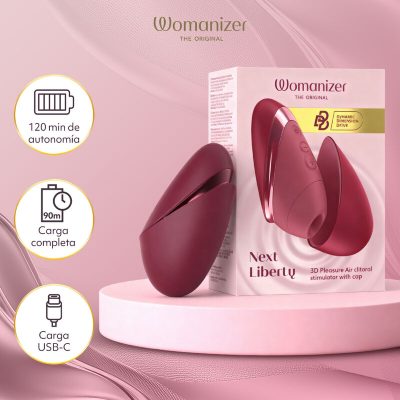 Womanizer - next suction clitorial stimulator 14 níveis de intensidade bordeaux - image 13