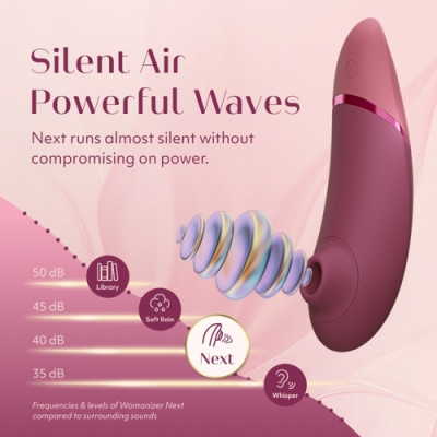 Womanizer - next suction clitorial stimulator 14 níveis de intensidade rosa escuro - image 7