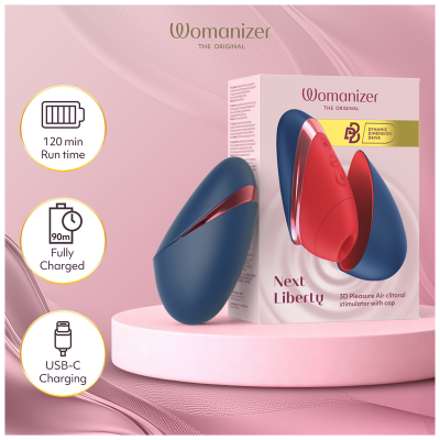 Womanizer - next liberty 3d pleasure air clitorial stimulator blue/red - image 8