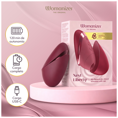 Womanizer - next liberty 3d pleasure air clitoral stimulator bordeaux - image 6