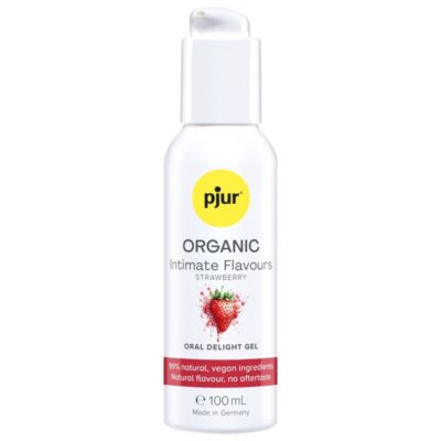 Pjur - gel oral delicioso com sabores íntimos de morango orgânicos 100 ml
