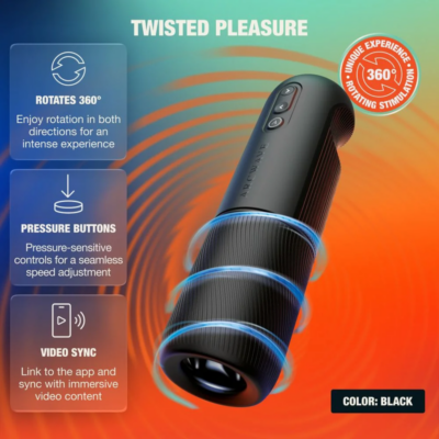 ARCWAVE - ORBIT MASTURBADOR MASCULINO ROTATIVO 360° COM CONTROLO POR APLICAÇÃO PRETO