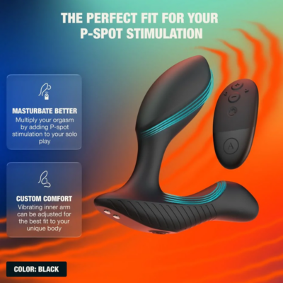 Arcwave - perk massageador de próstata vibratório com motor duplo e controlo remoto preto - image 2