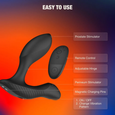 Arcwave - perk massageador de próstata vibratório com motor duplo e controlo remoto preto - image 5